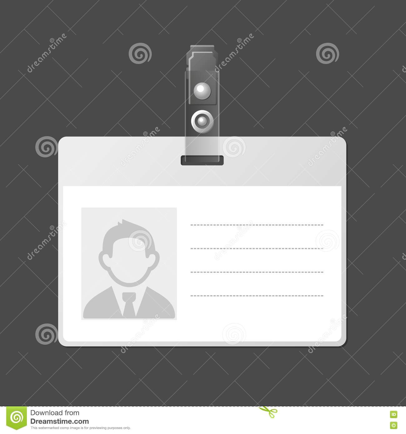 Blank Identification Card Badge Id Template. Vector Stock Throughout Id Badge Template Word