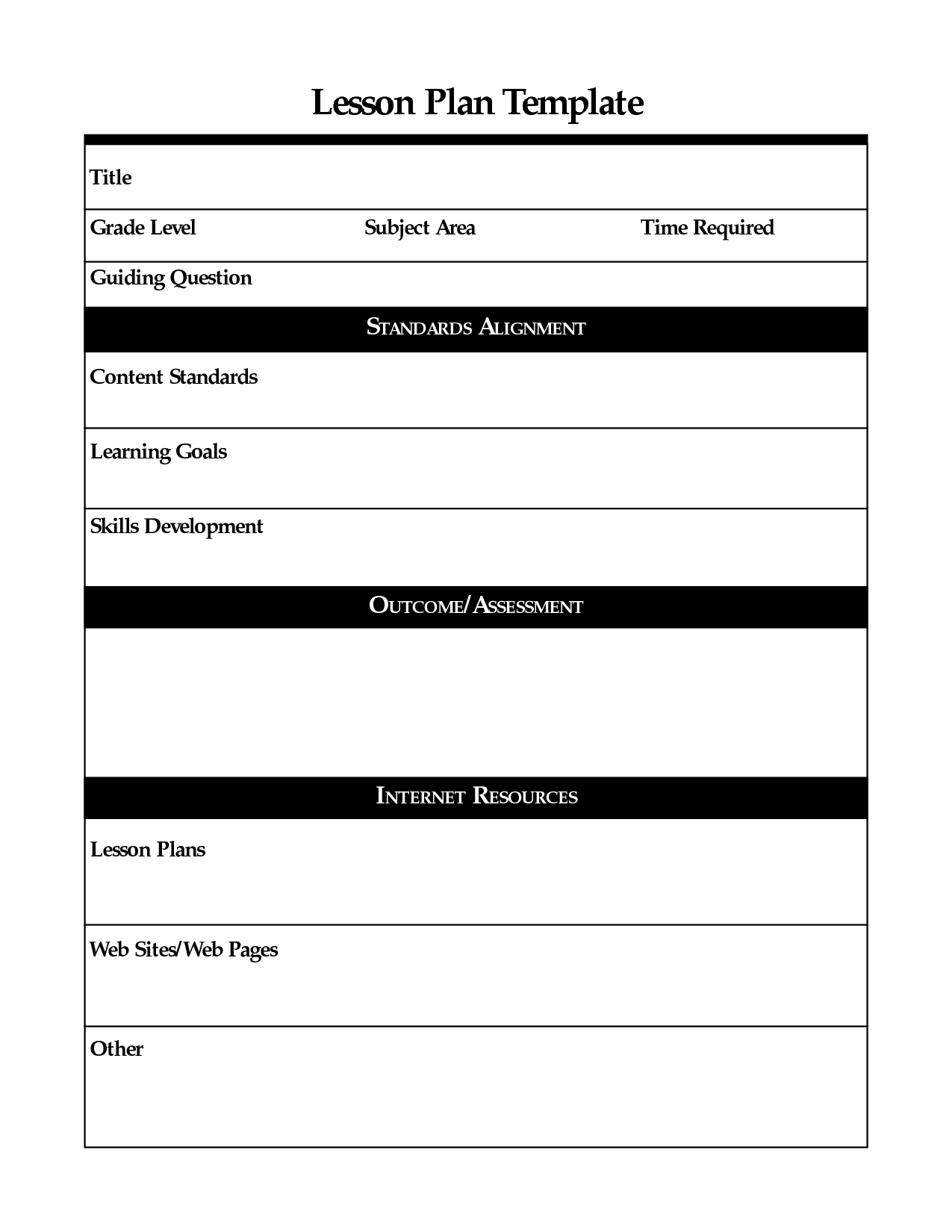 Blank Lesson Plan Template Word – Colona.rsd7 Within Madeline Hunter Lesson Plan Template Word