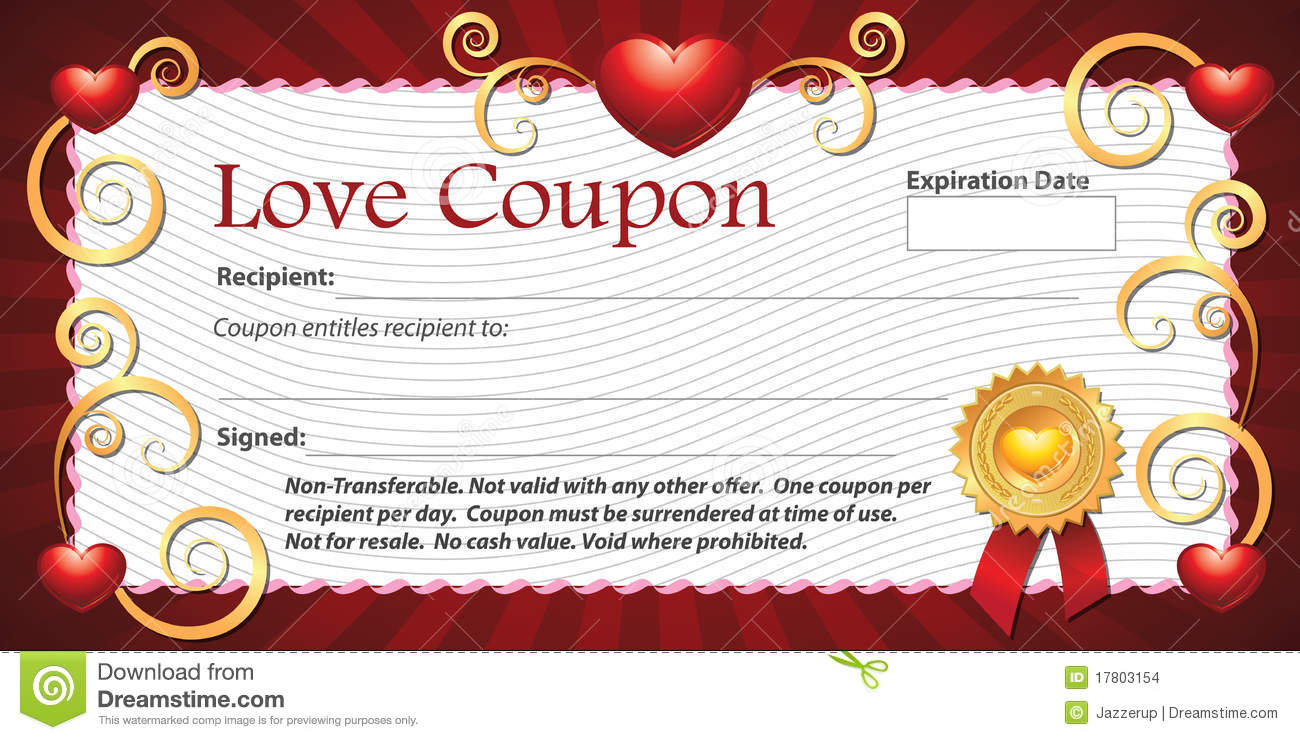 Blank Love Coupon Stock Illustration. Illustration Of Blank Regarding Love Coupon Template For Word