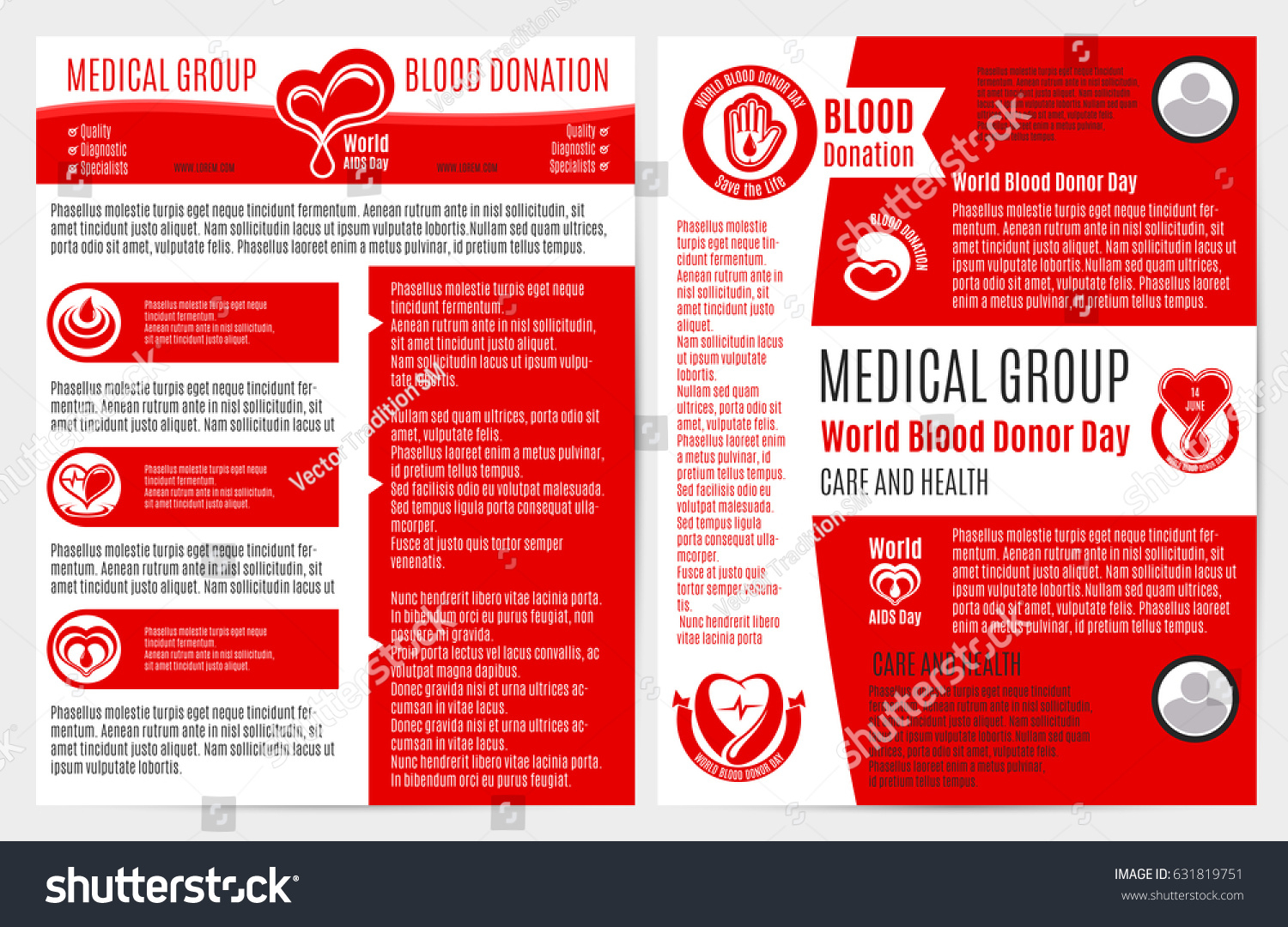 Blood Donation Medical Brochure Poster Template Stock Vector Within Hiv Aids Brochure Templates
