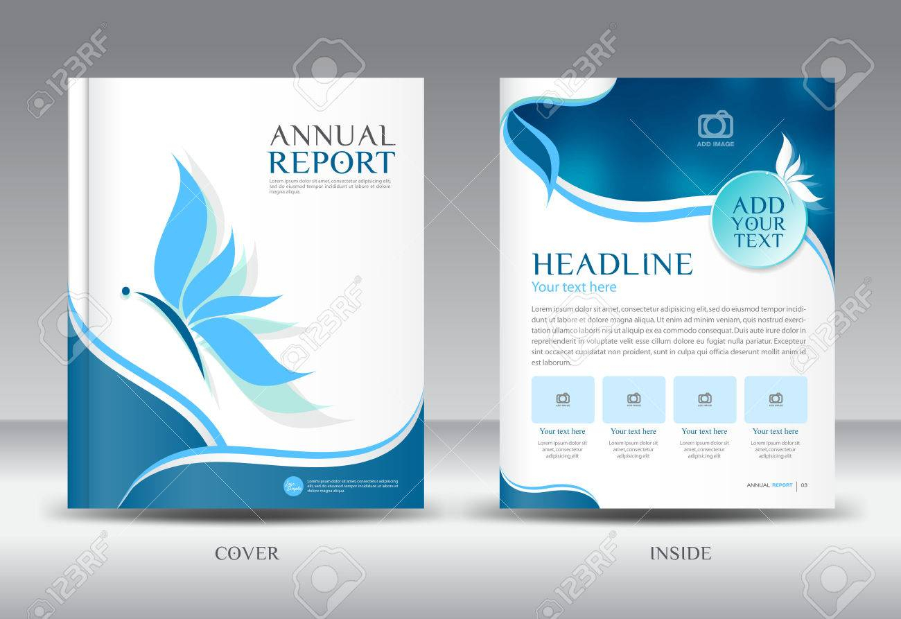 Blue Annual Report Template Illustration,brochure Template,cover.. Throughout Illustrator Report Templates