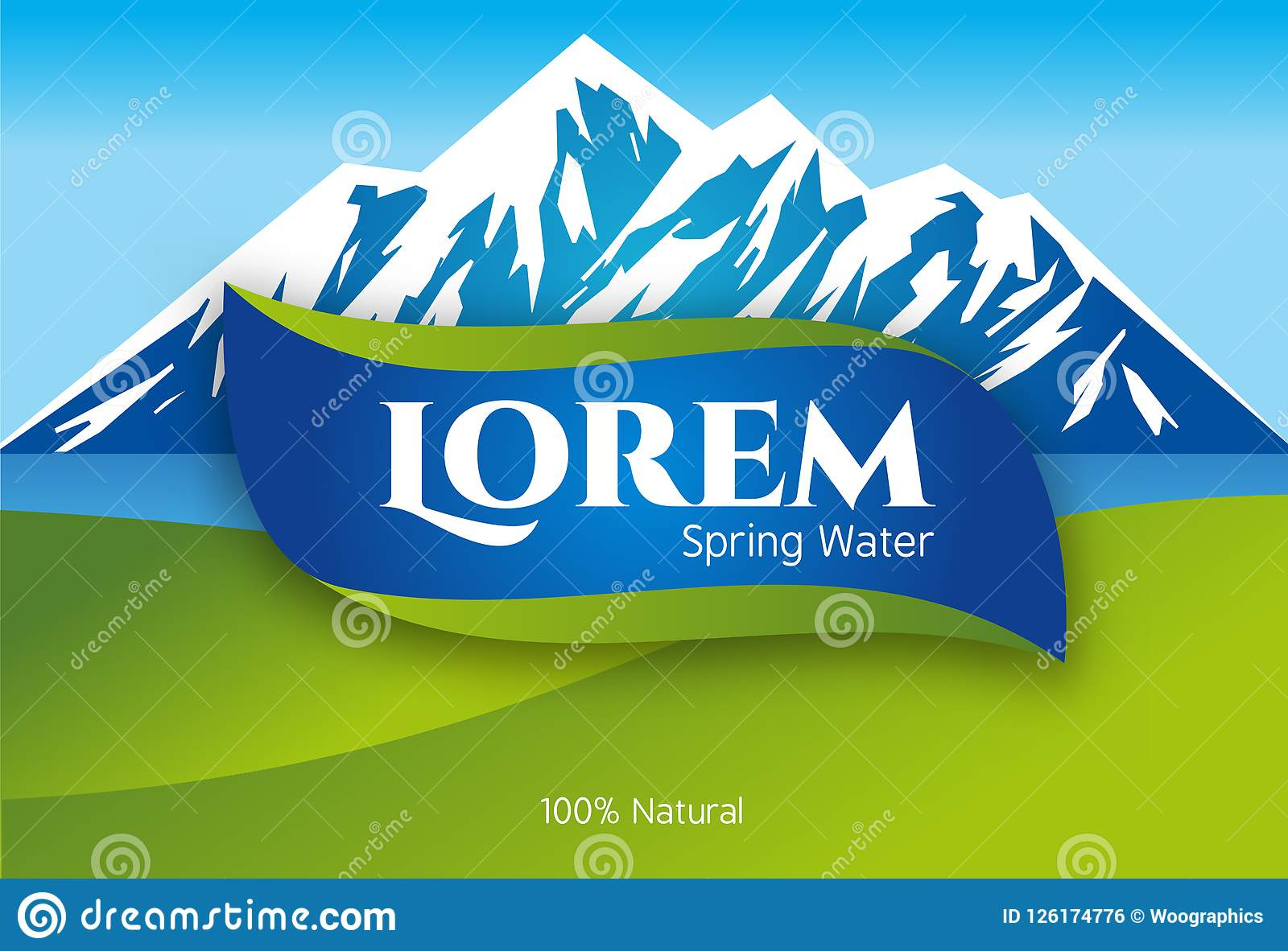 Blue Green Abstract Vector Mineral Bottled Water Logo Design Within Mineral Water Label Template