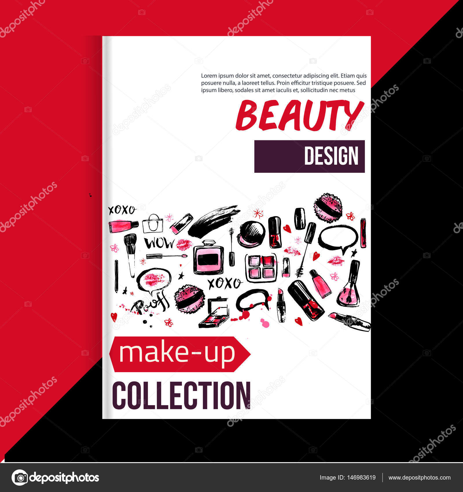 Brochure Cover Template For Makeup Artist, Studio, Business Intended For Makeup Artist Flyer Template Free
