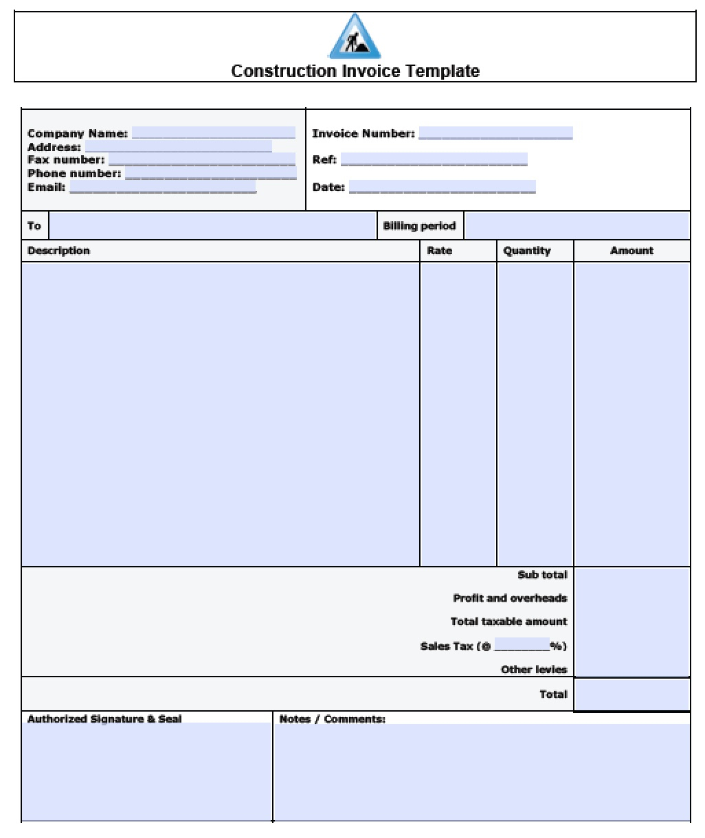 Builders Invoice – Colona.rsd7 Intended For Invoice Template For Builders