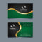 Business Card With Green On Bottom, Black On Top And Golden For Hvac Business Card Template