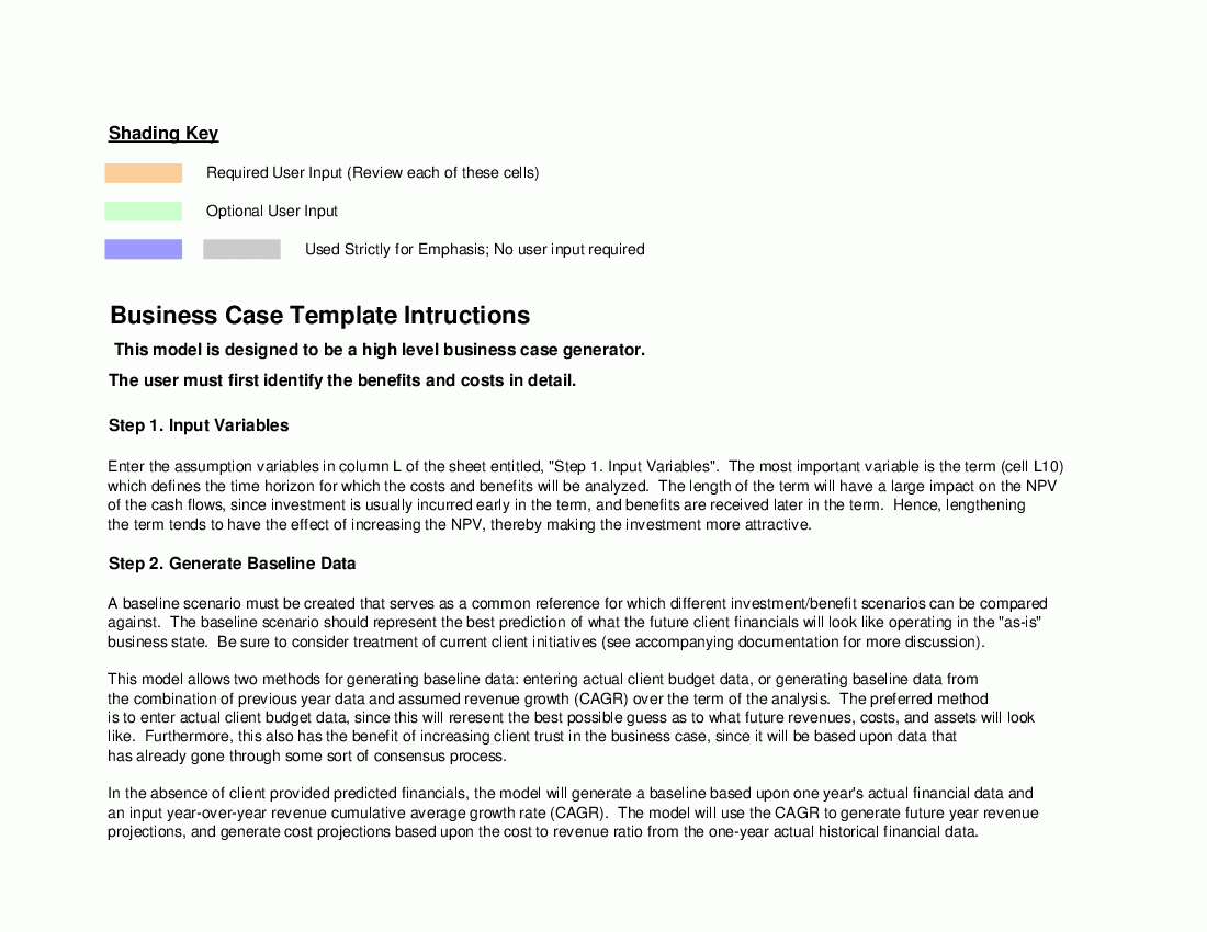 Business Case Template Excel (Excel) Regarding Mckinsey Business Case Template