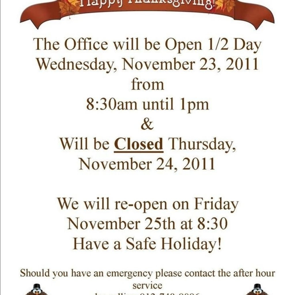 Business Closed Sign Template – Colona.rsd7 Throughout Office Closed Sign Template