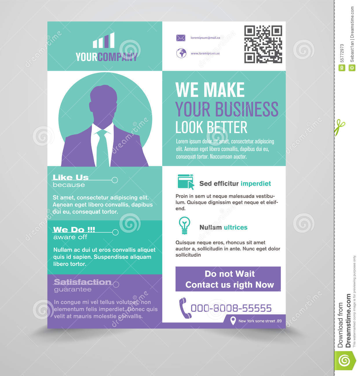 Business Flyer Template Stock Vector. Illustration Of Banner For Generic Flyer Template