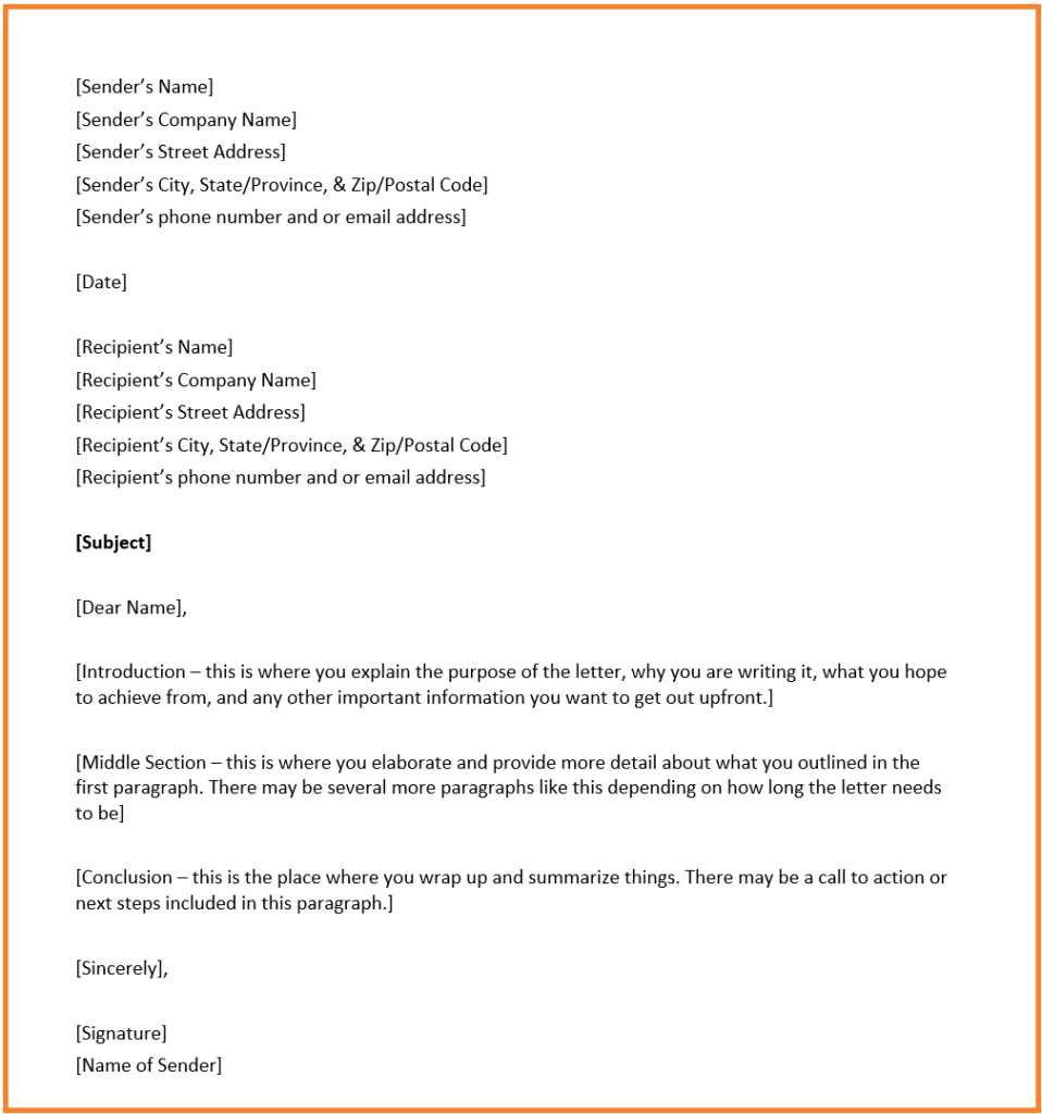 Business Letter Format – Overview, Structure And Example Throughout How To Write A Formal Business Letter Template