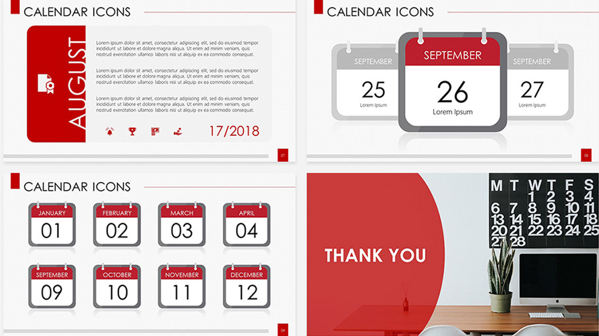 Calendar Icons Free Powerpoint Template Intended For Microsoft Powerpoint Calendar Template