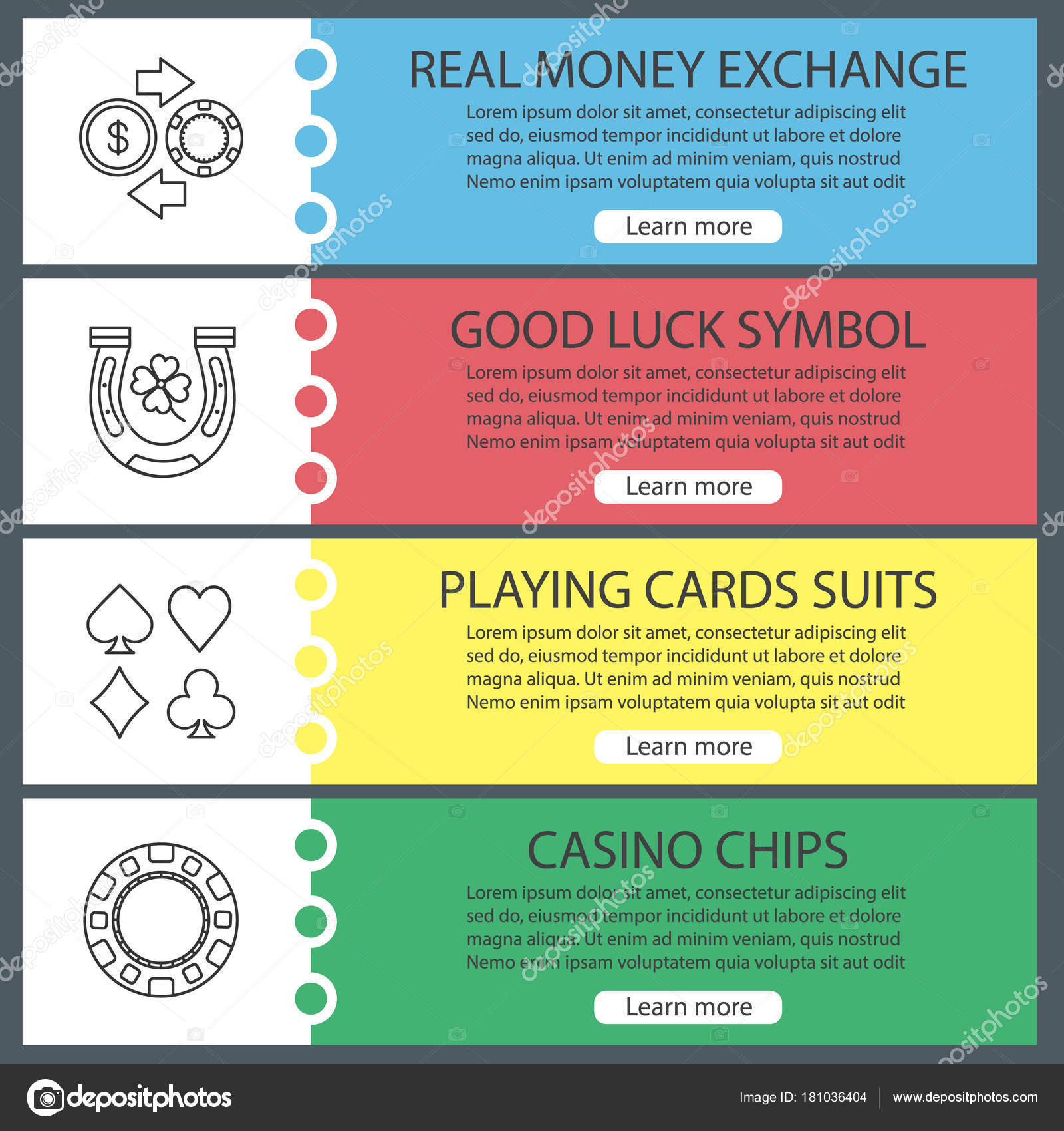 Casino Web Banner Templates Set — Stock Vector © Bsd #181036404 Throughout Good Luck Banner Template