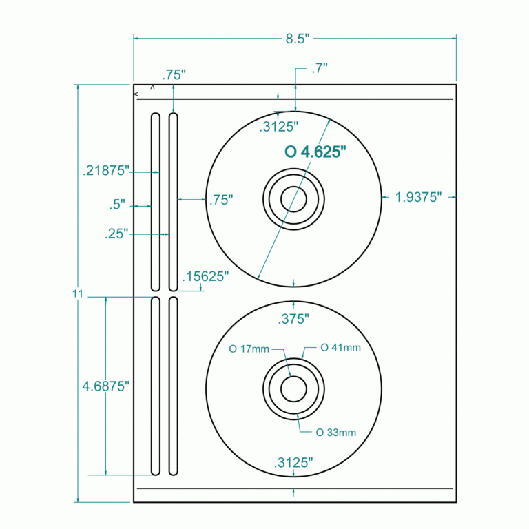 4" X 2" Laser & Inkjet Printable Label W/template; 10 Up for Laser