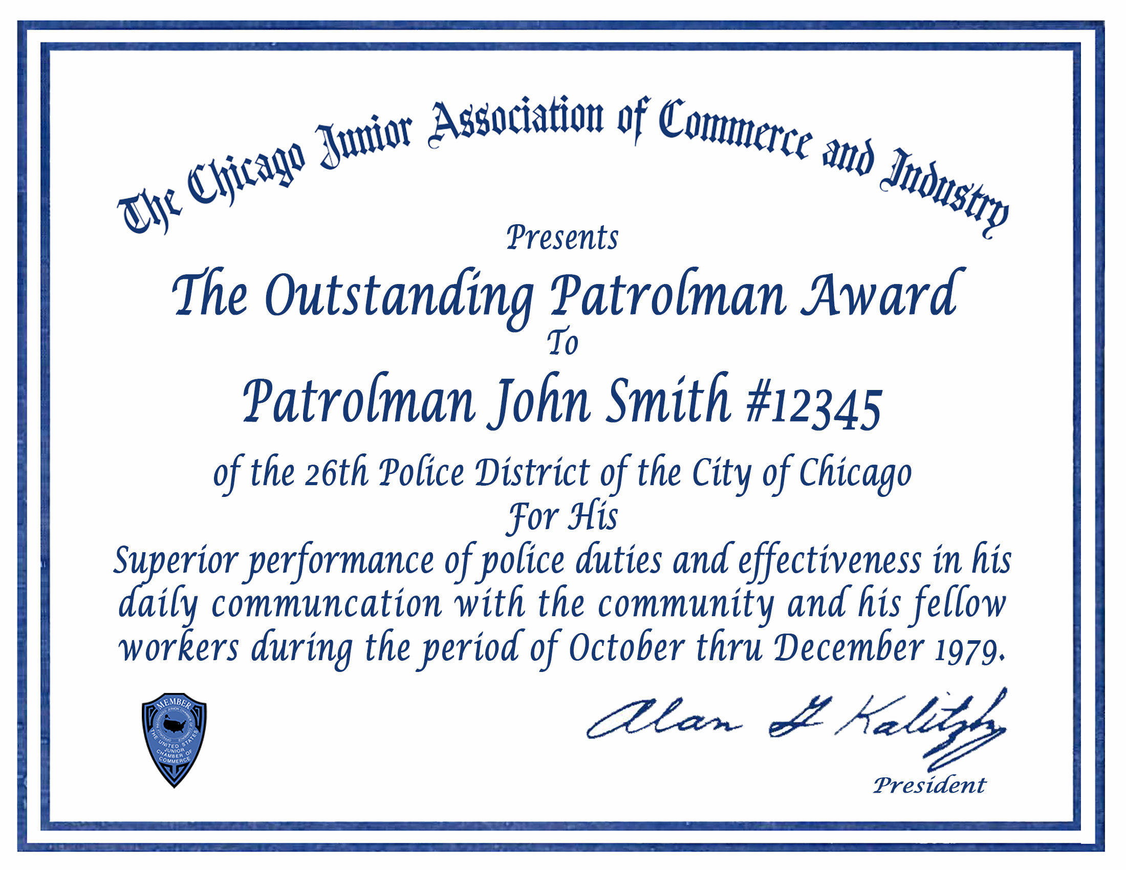 Certificate & Letter Awards | Chicagocop Regarding Life Saving Award Certificate Template