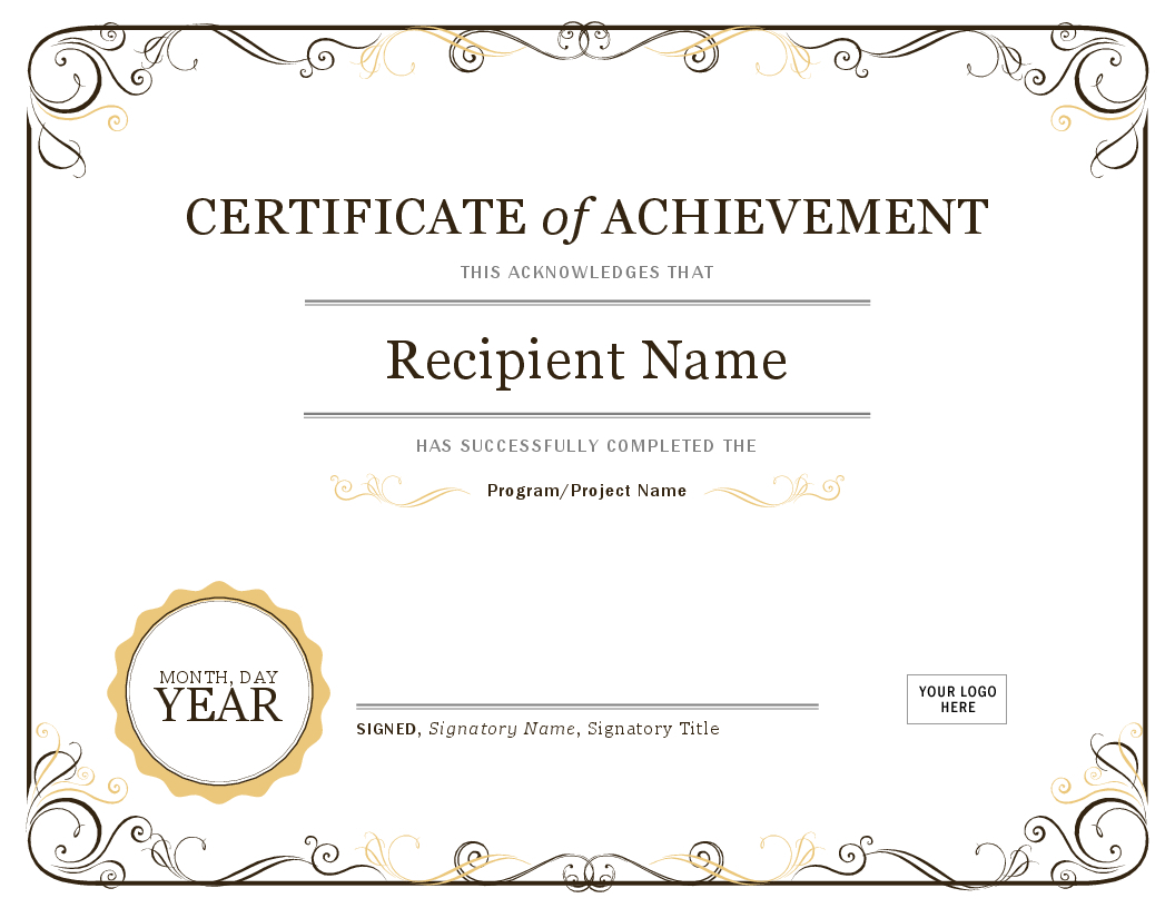 Certificate Of Attendance Template Word – Colona.rsd7 With Regard To Generic Certificate Template