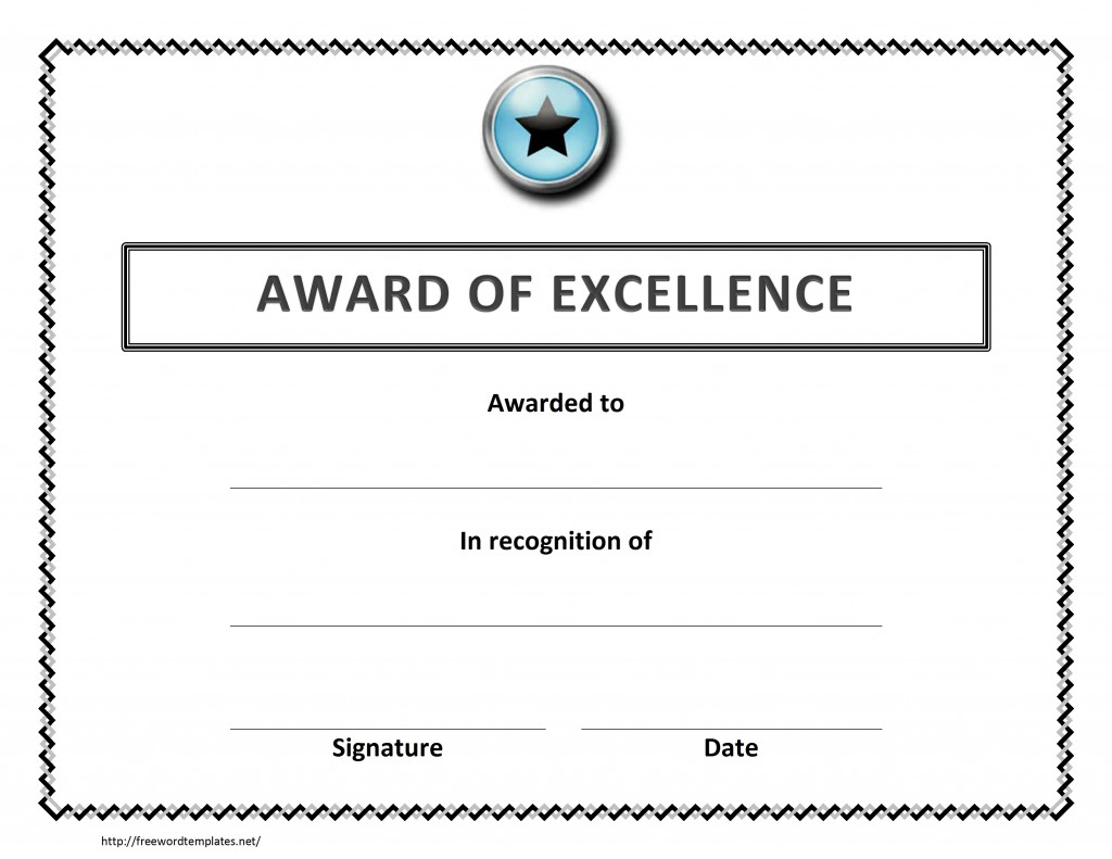 Certificate Of Excellence Template Word ] – Certificate Of Within Microsoft Word Certificate Templates