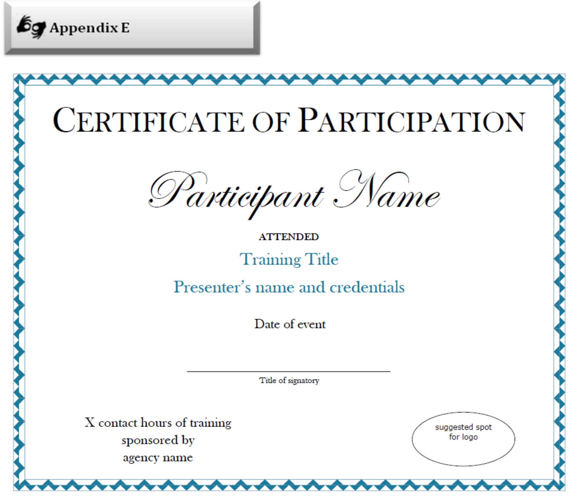 Certificate Of Participation Sample Free Download In Generic Certificate Template