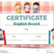 Certificate Template For English Award With Many Kids Stock Pertaining To Math Certificate Template