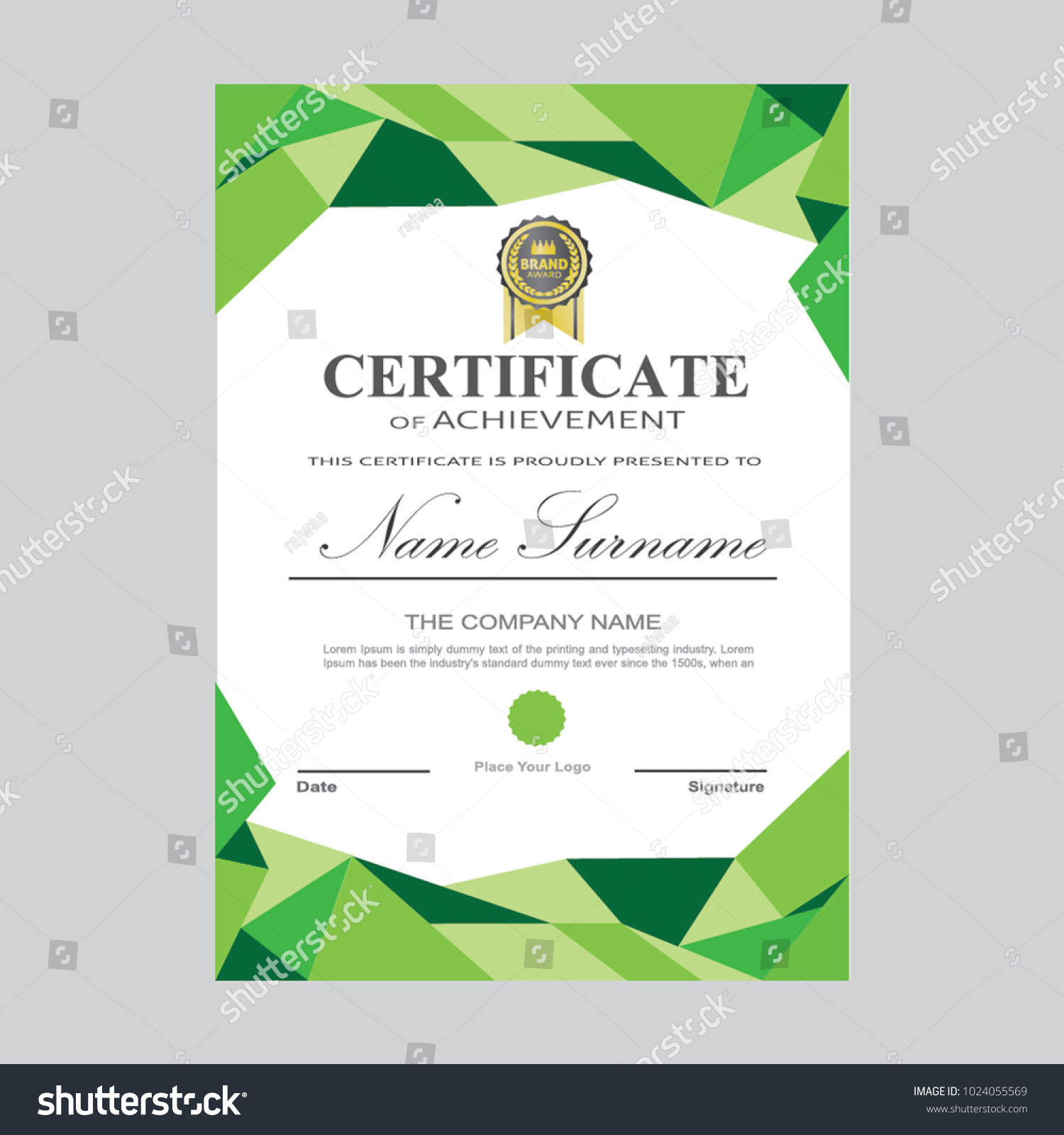 Certificate Template Modern A4 Horizontal Landscape Stock Within Landscape Certificate Templates