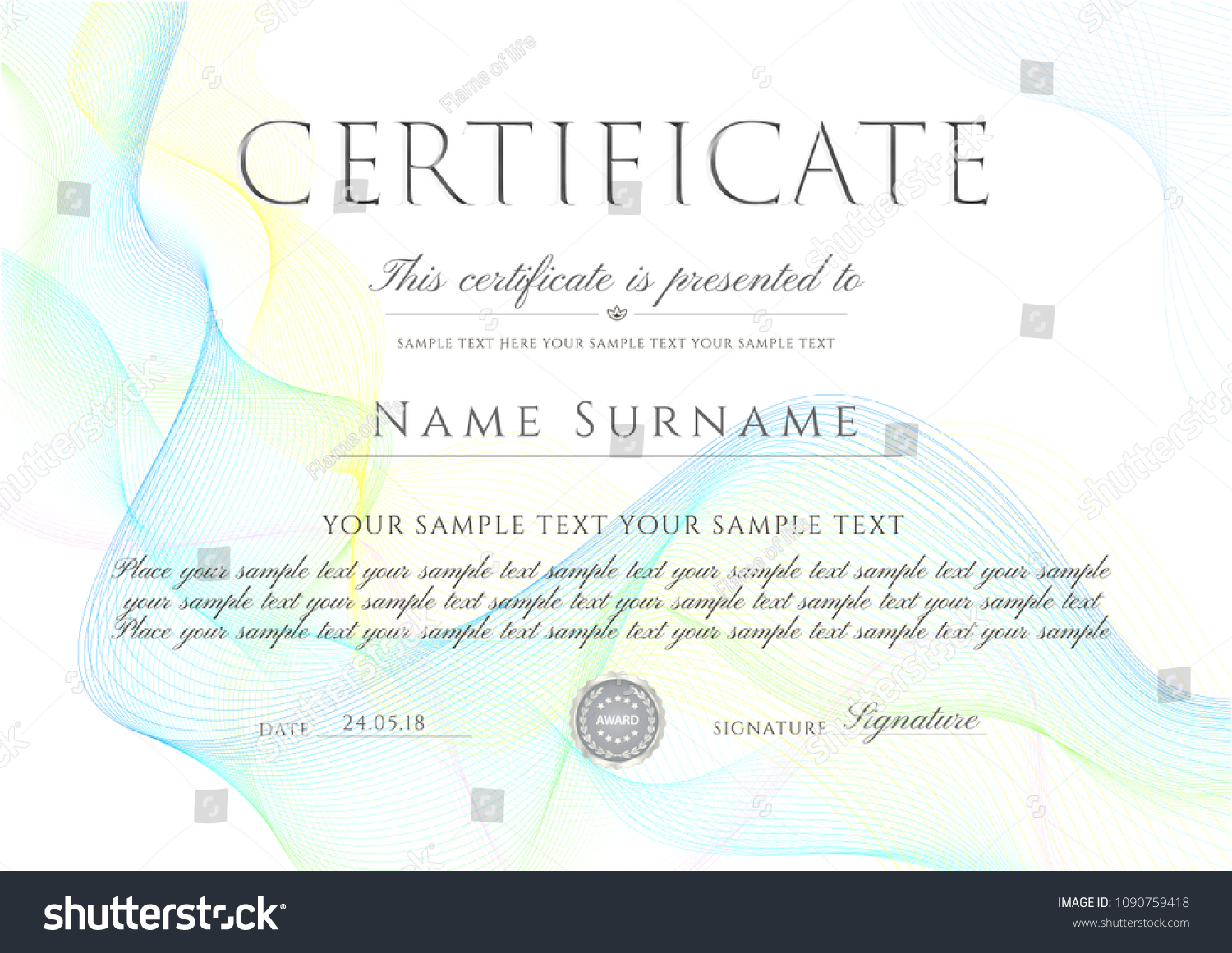 Certificate Template Printable Editable Design Diploma Stock With Life Membership Certificate Templates