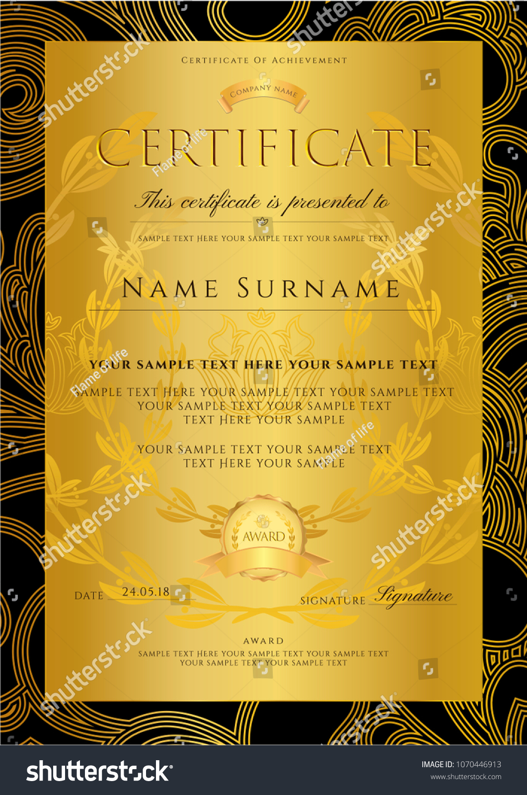 Certificate Template Printable Editable Design Diploma Stock With Life Saving Award Certificate Template