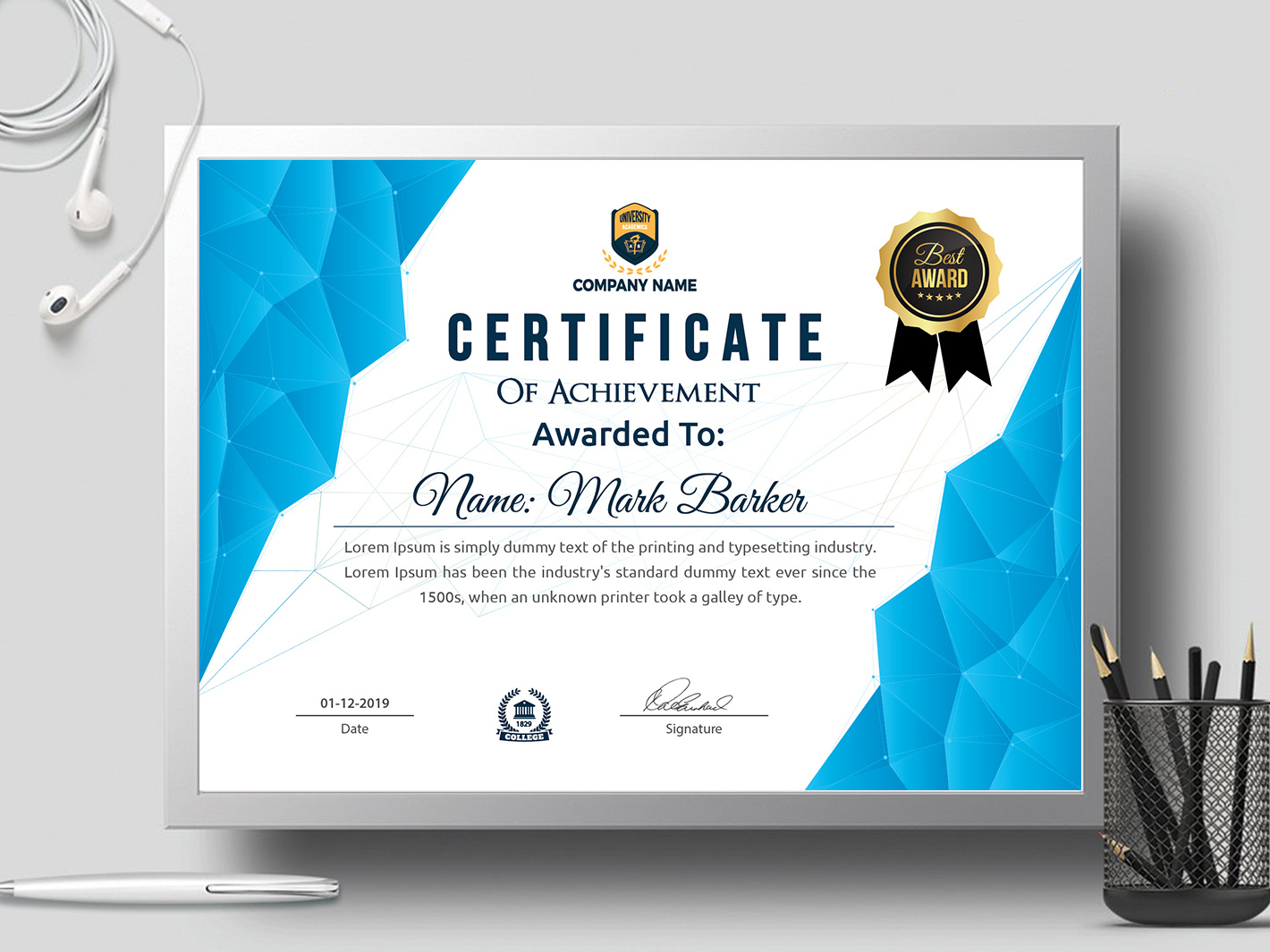 Certificate Templatecreative Touch On Dribbble With Landscape Certificate Templates