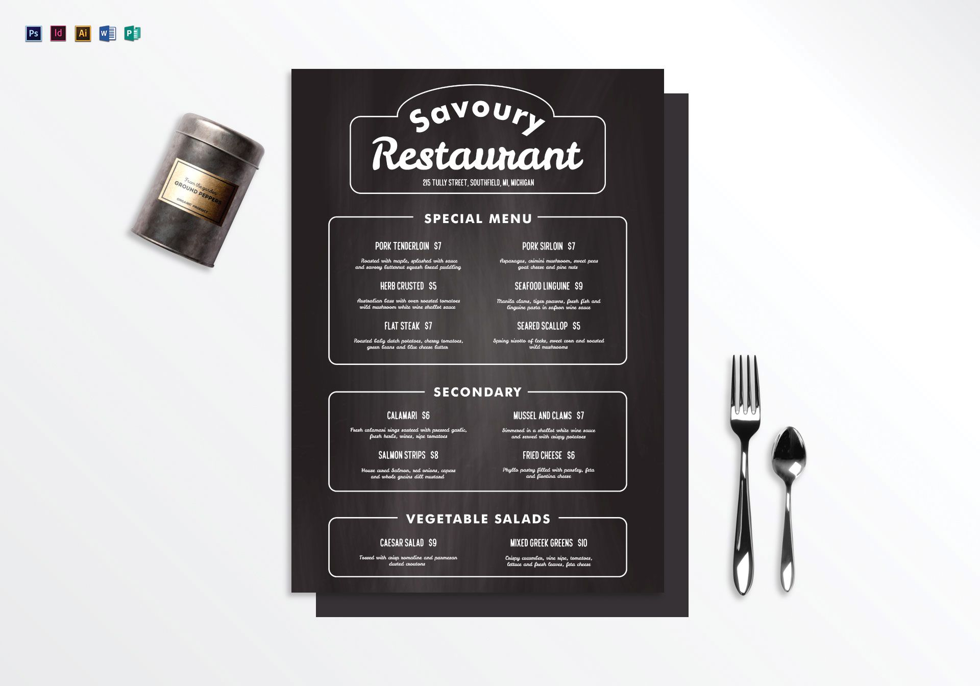 Chalkboard Restaurant Menu Template With Menu Templates For Publisher