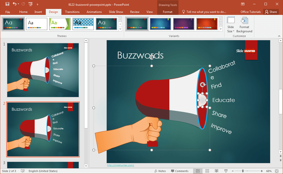 Change Background For Buzzword Powerpoint Template – Fppt Pertaining To How To Change Powerpoint Template