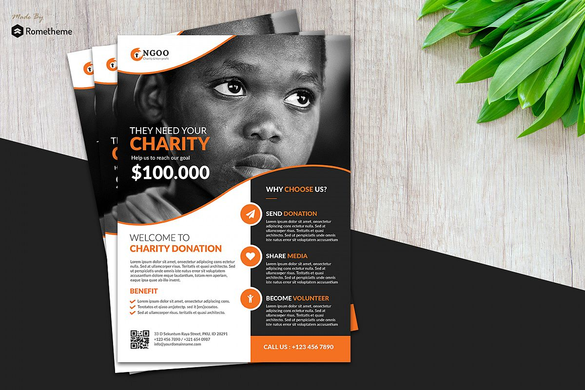 Charity Flyer Vol. 01 Pertaining To Ngo Brochure Templates