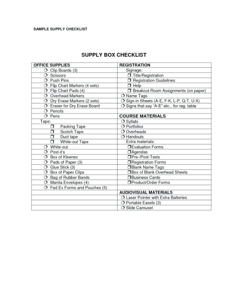 Checklist Examples Office Supplies Inventory Spreadsheet And For Menu Checklist Template