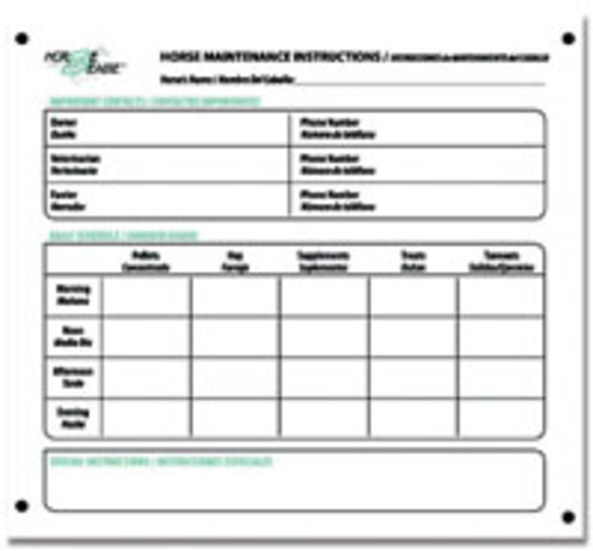 Chore Charts Keep Busy Barns In Order – Horse&rider Within Horse Stall Card Template
