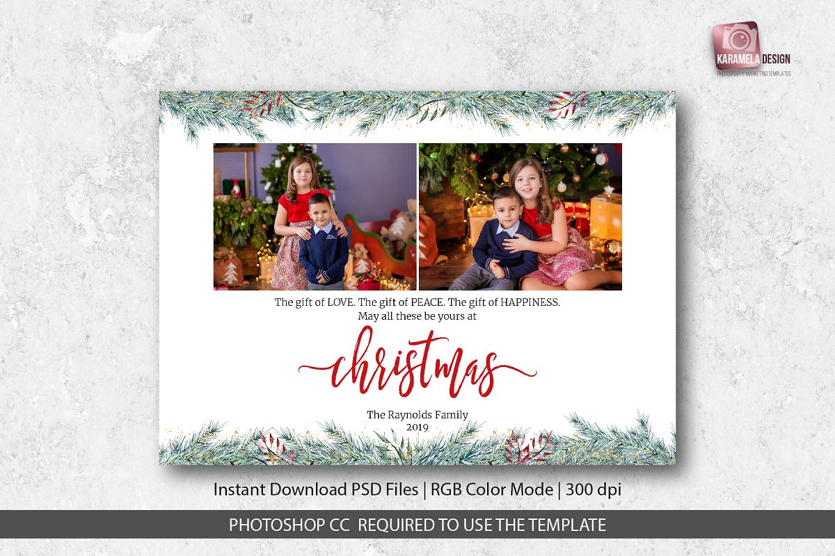 Christmas Card Template For Photographers Pertaining To Holiday Card Templates For Photographers