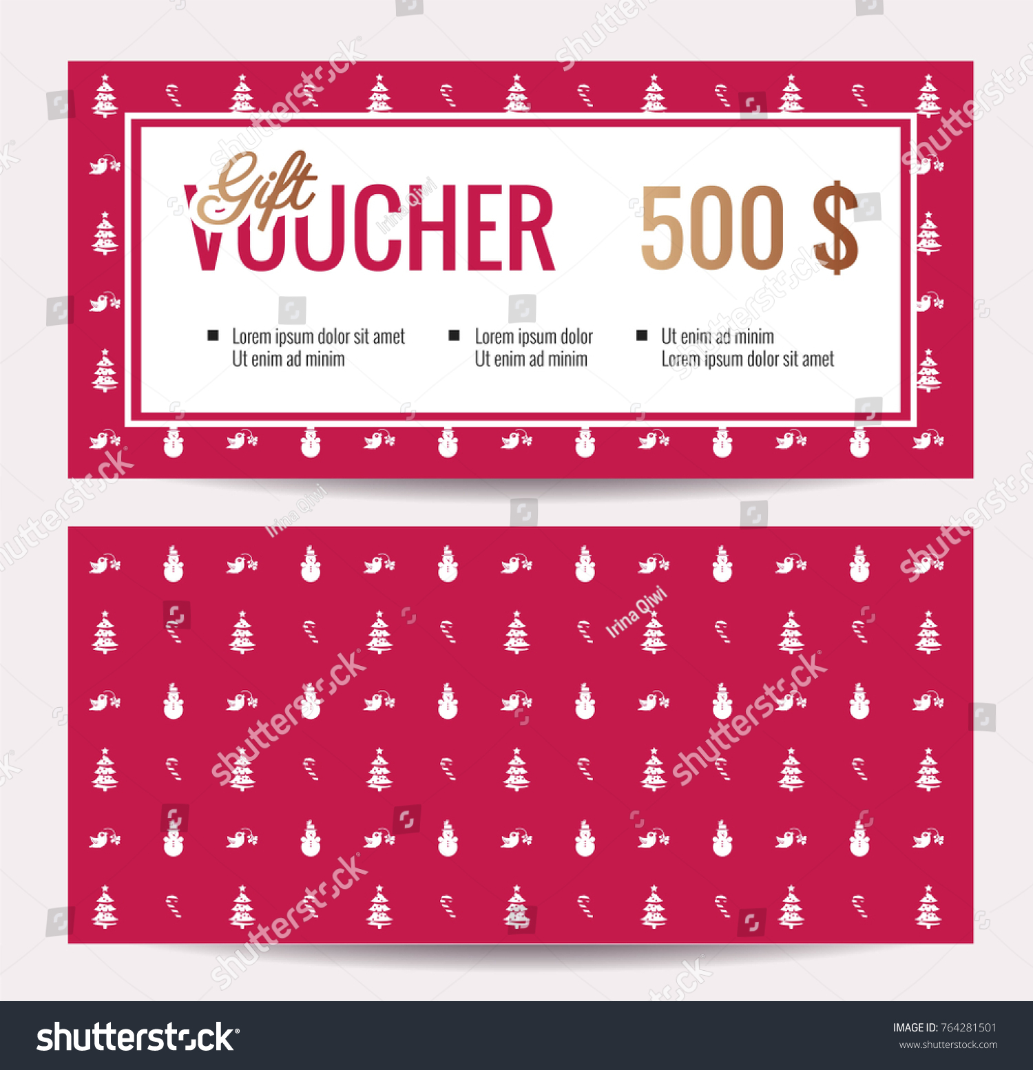 Christmas Gift Voucher Coupon Discount Gift Stock Vector Inside Merry Christmas Gift Certificate Templates