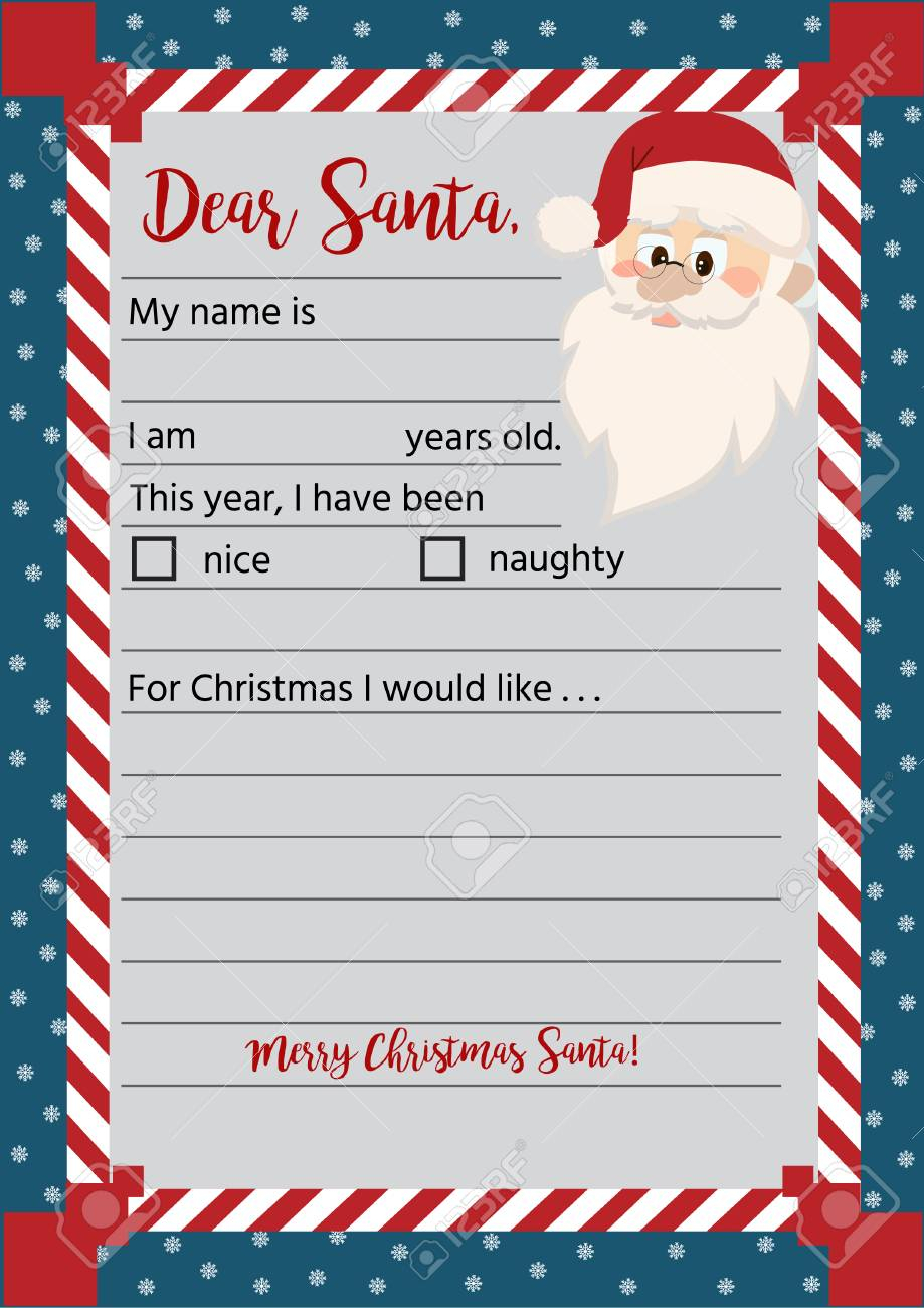 Christmas Letter From Santa Claus Template. Layout In A4 Size Regarding Letter From Santa Claus Template