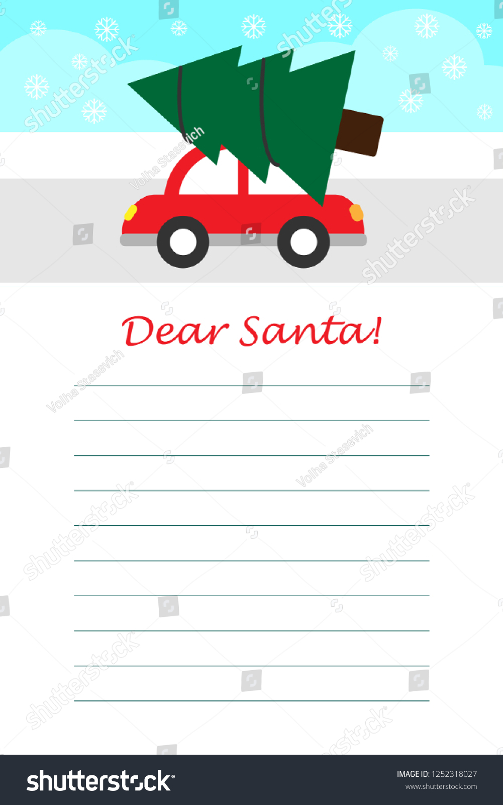 Christmas Letter Santa Claus Children Template Stock Vector Inside Letter I Template For Preschool
