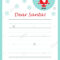Christmas Letter To Santa Claus For Children, Template Layot Throughout Letter From Santa Claus Template