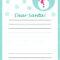 Christmas Letter To Santa Claus For Children, Template Layot With Letter I Template For Preschool