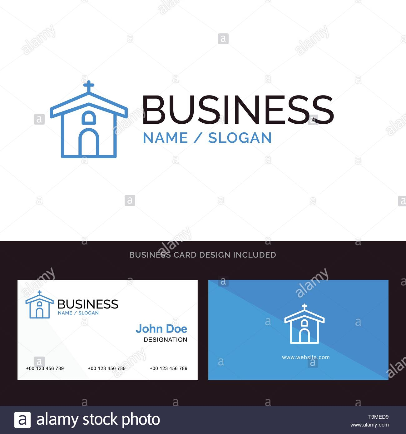 Church, Celebration, Christian, Cross, Easter Blue Business Pertaining To Med Cards Template