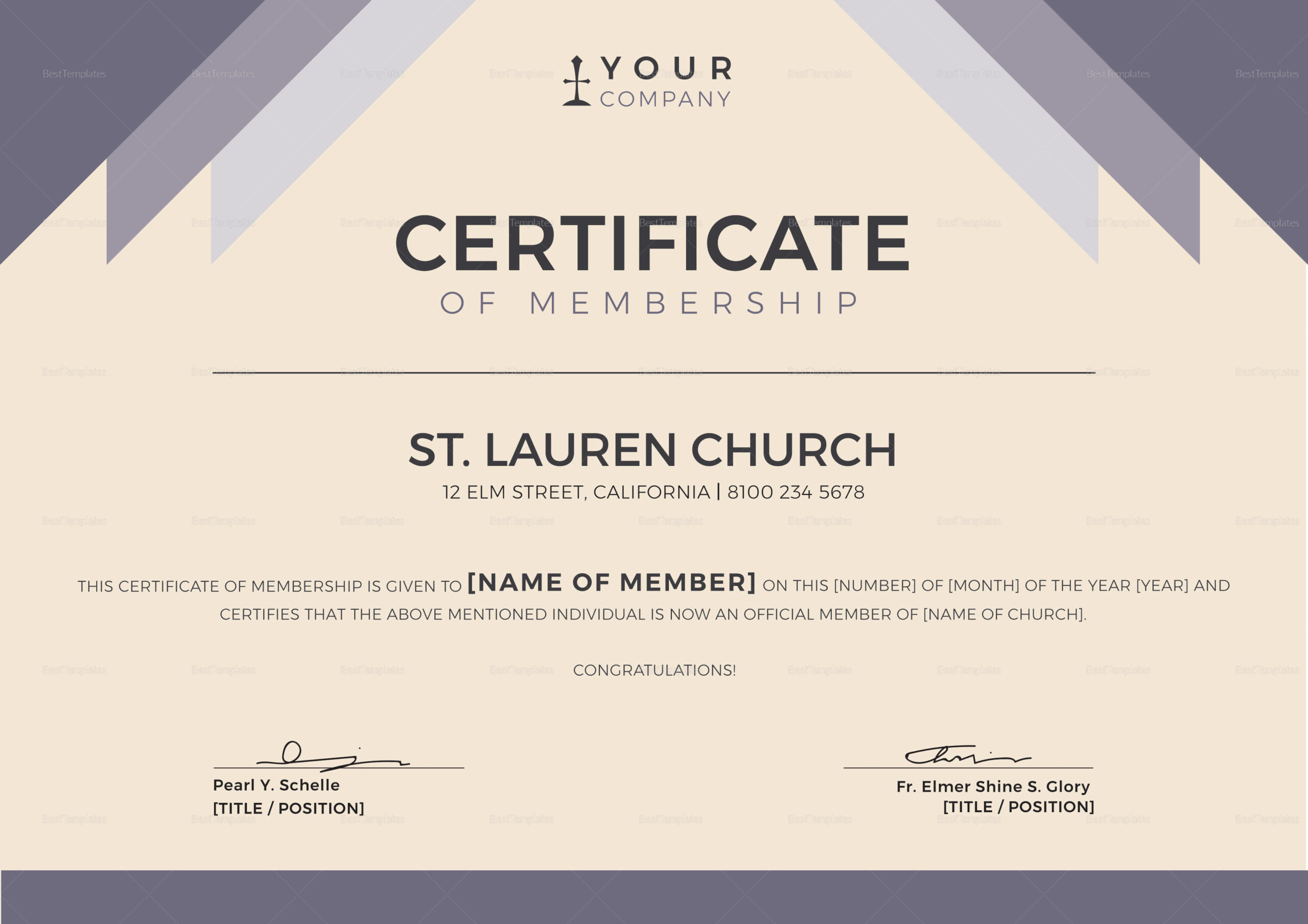 Church Membership Certificate Template Pertaining To New Member Certificate Template
