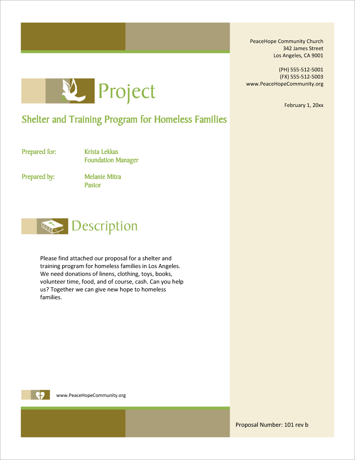 Church Mission Shelter Sample Proposal - 5 Steps Regarding Ministry Proposal Template
