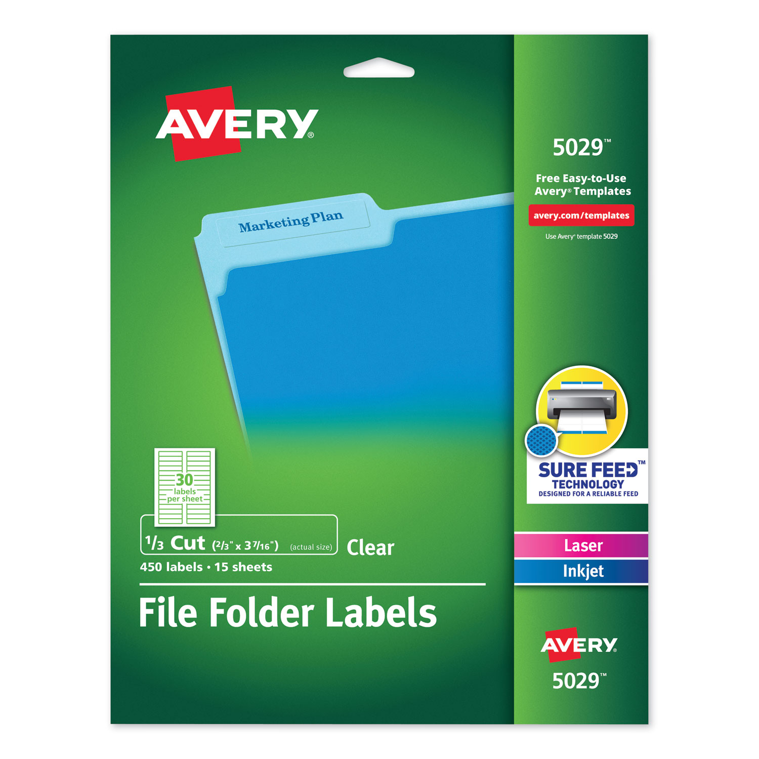 Clear Permanent File Folder Labels With Sure Feed Technology With Regard To Office Depot Label Template