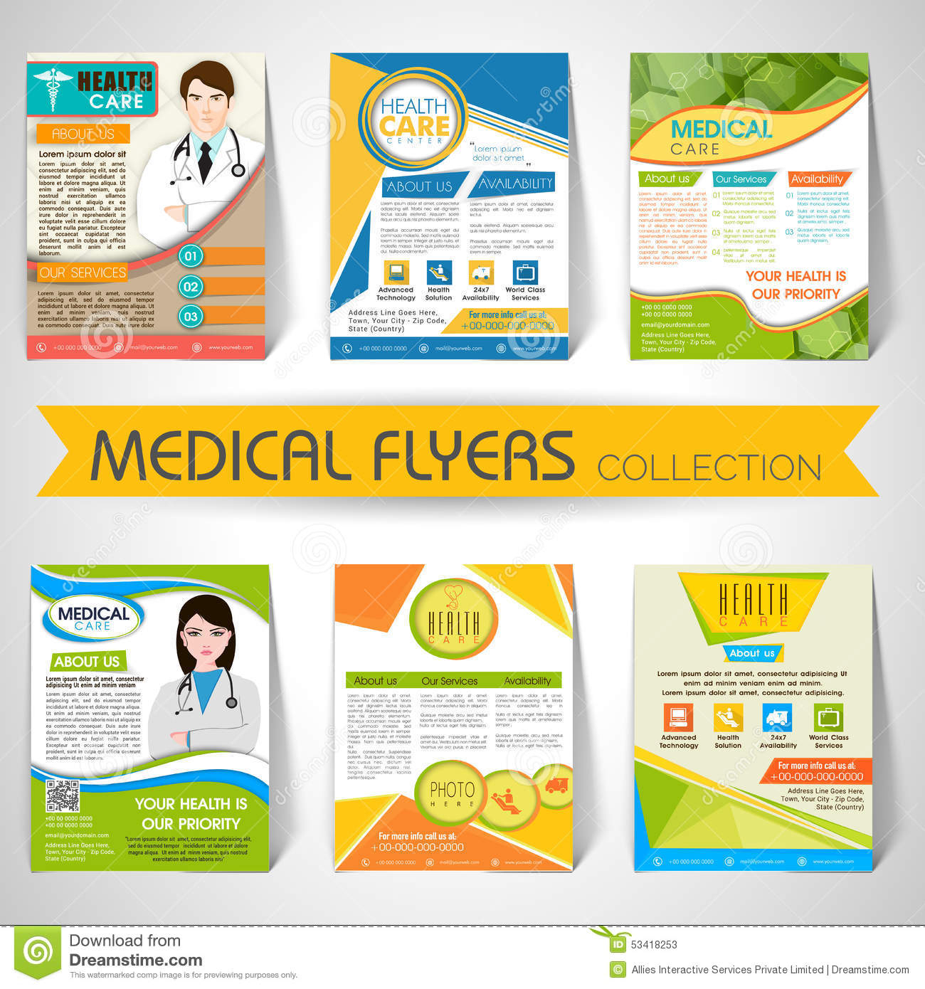 Collection Of Medical Flyers, Templates And Banners. Stock In Nurses Week Flyer Templates