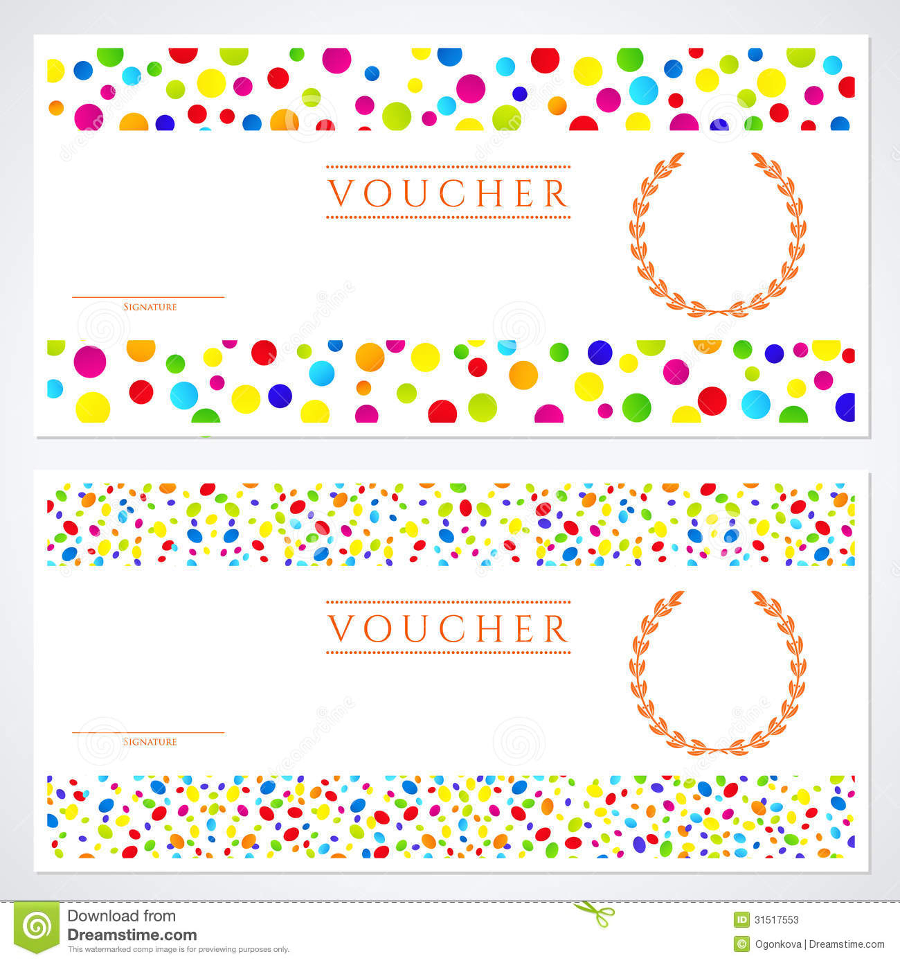 Colorful Gift Certificate (Voucher) Template Stock Vector Within Kids Gift Certificate Template