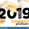 Congratulations Graduates Class Of 2019 Vector Logo Throughout Graduation Banner Template