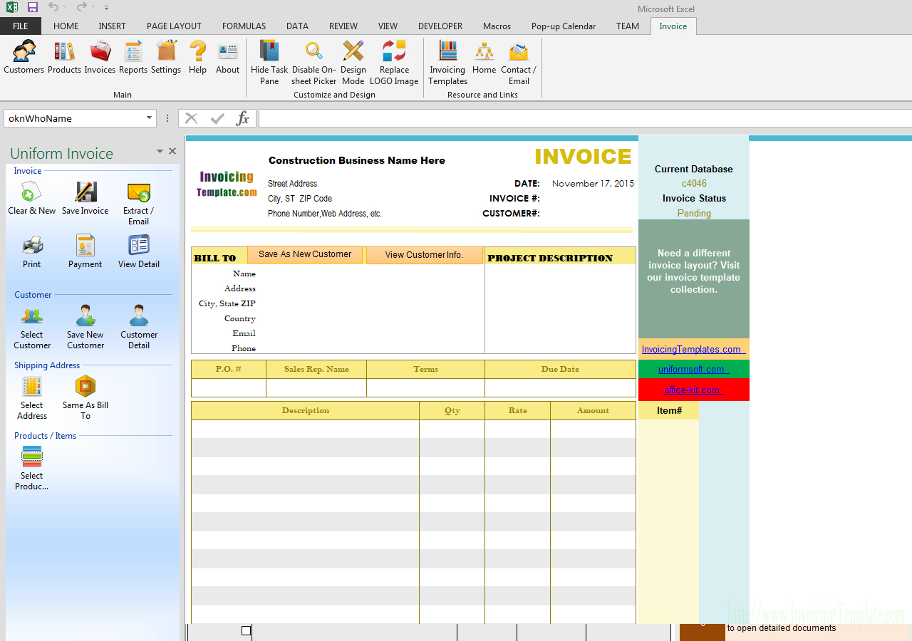 Construction Invoice Template Within General Contractor Invoice Template