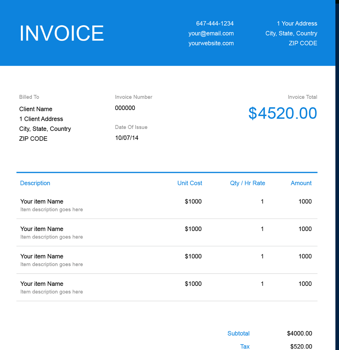 Contract Labor Invoice Template | Free Download | Send In In Labor Invoice Template Word