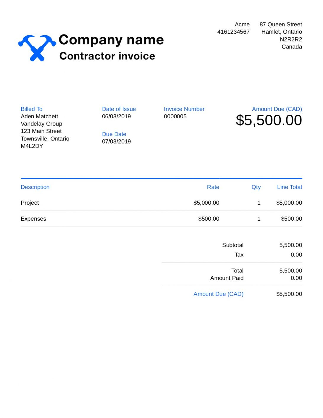 Contractor Invoice Template Uk Nz Excel Free Forms For Invoice Template Uk Doc