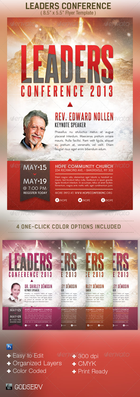 Convention Church Flyer Templates From Graphicriver For Gospel Meeting Flyer Template