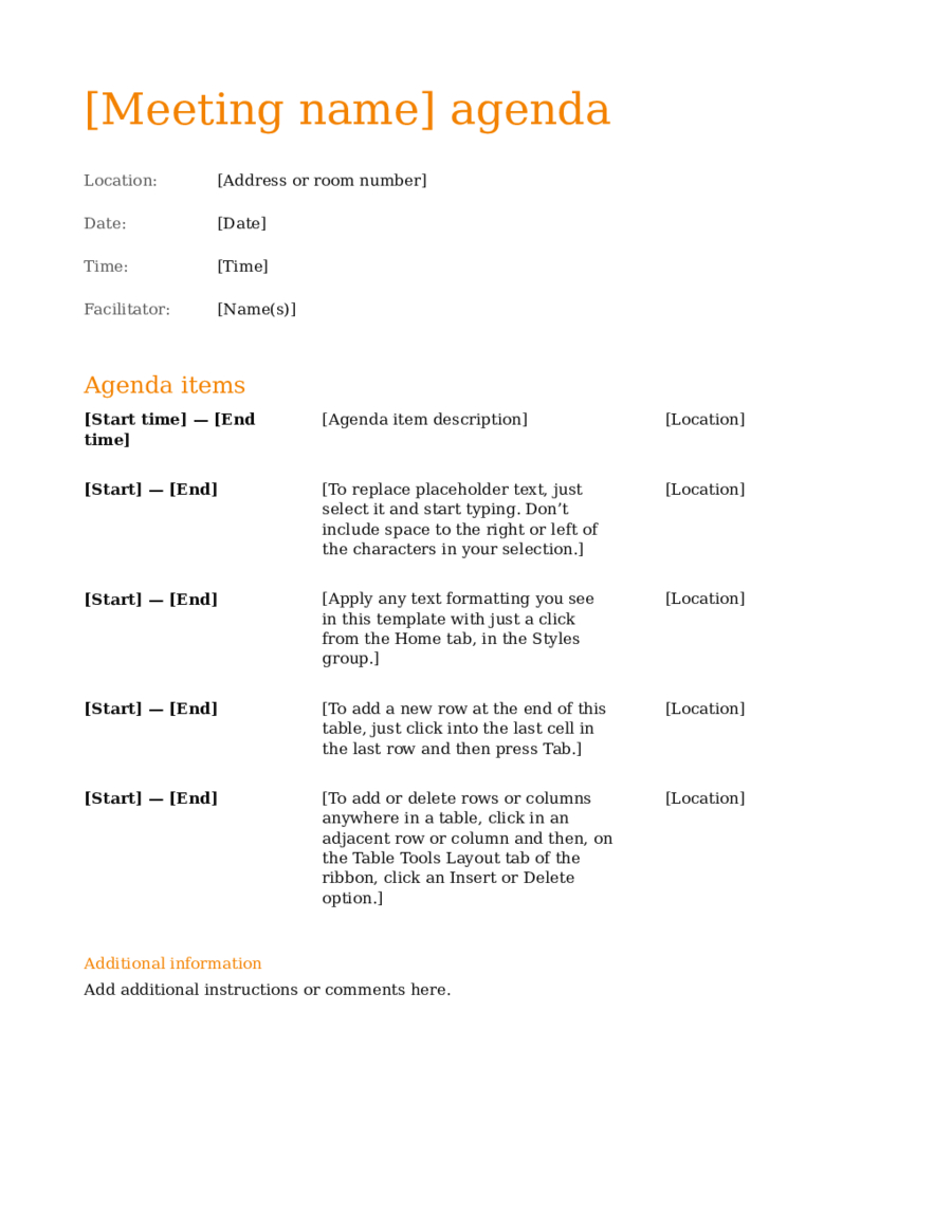 Corporate Meeting Minutes Template – Edit, Fill, Sign Online Intended For Meeting Agenda Template Word 2010