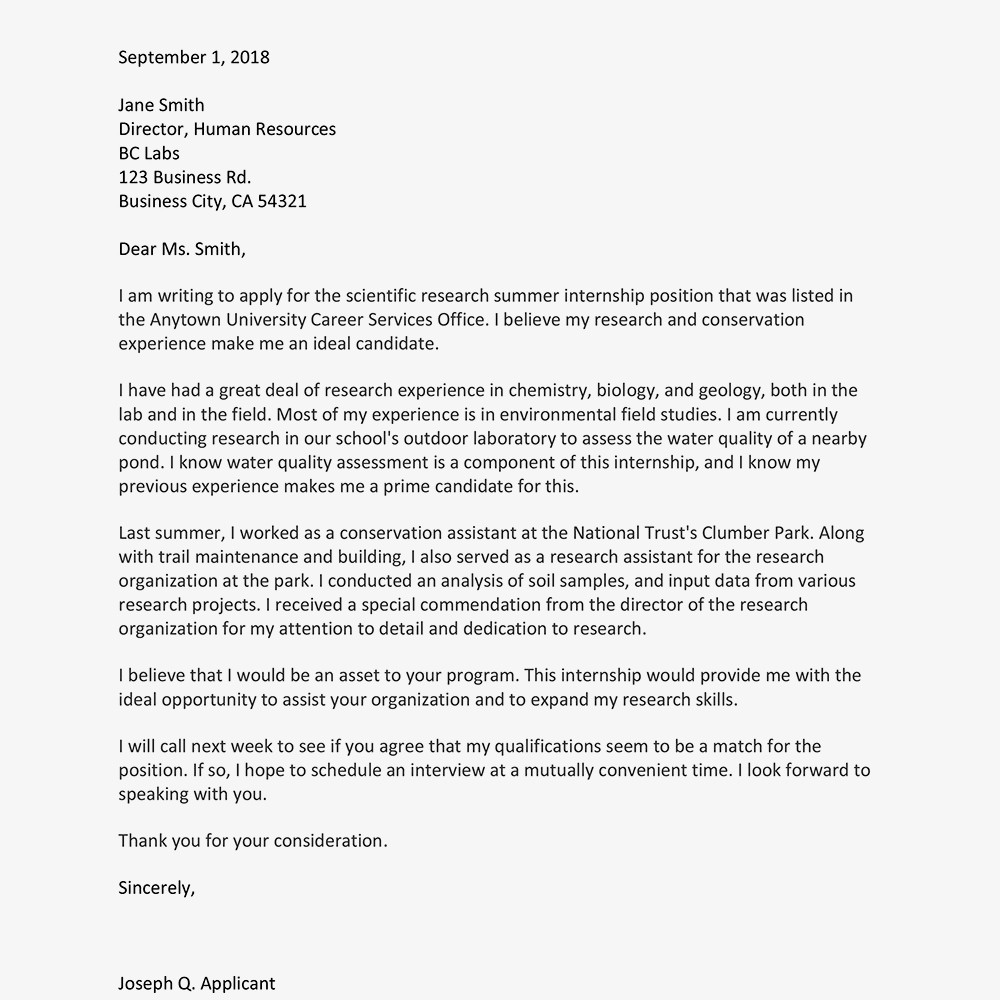 Cover Letter For An Internship Samples And Writing Tips For Internship Cover Letter Template