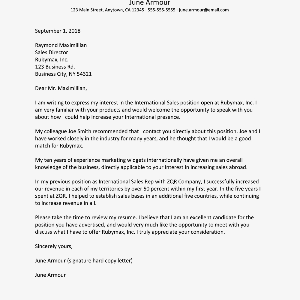 Cover Letter Referreda Contact Examples Throughout Job Referral Email Template